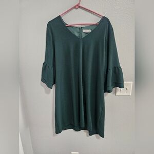 Womens Dark Green Bell Sleeve Dress Size XXL